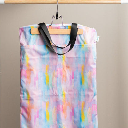 Patterned Large Zipper Hanging Wet Bag, Laundry Bag with Handles