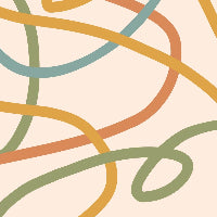 Colorful wavy lines on a beige background