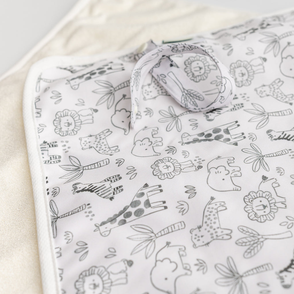 Doodled Safari - Washable Change Mat - Animals - Travel-Friendly