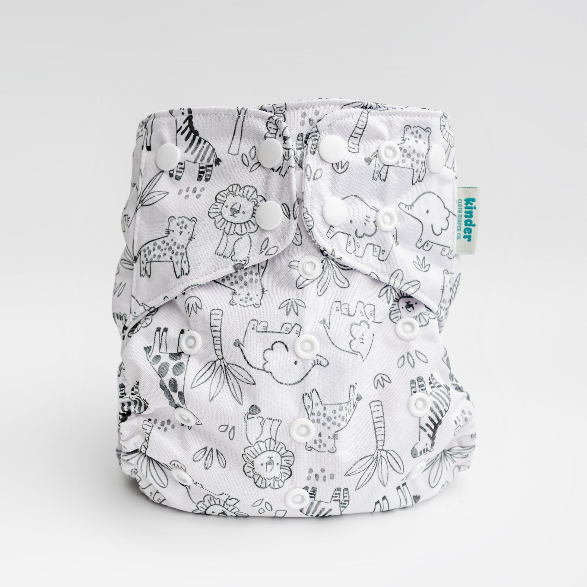 Doodled Safari - Essential Pocket Diaper - Animals - One Size