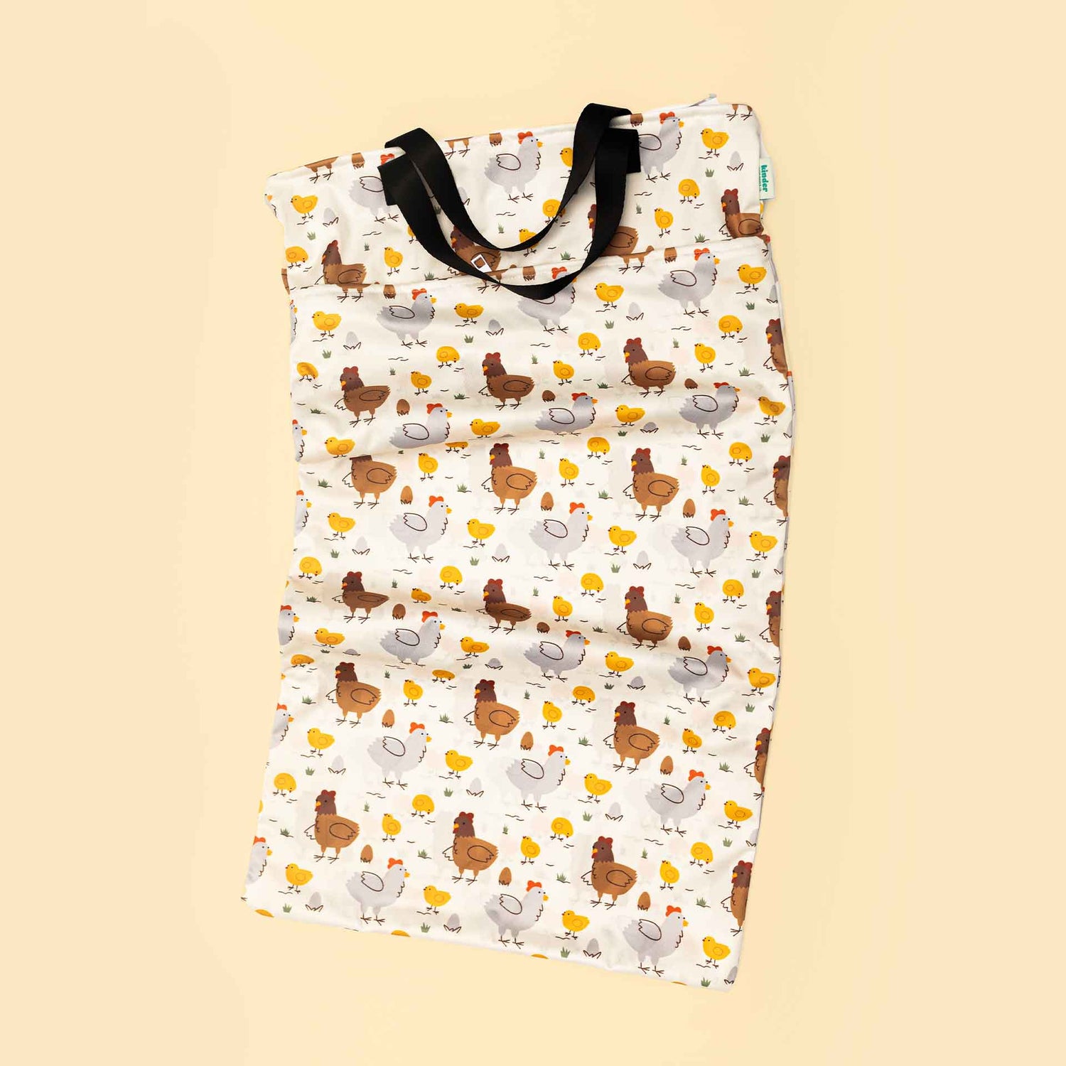 Patterned Large Zipper Hanging Wet Bag, Laundry Bag with Handles