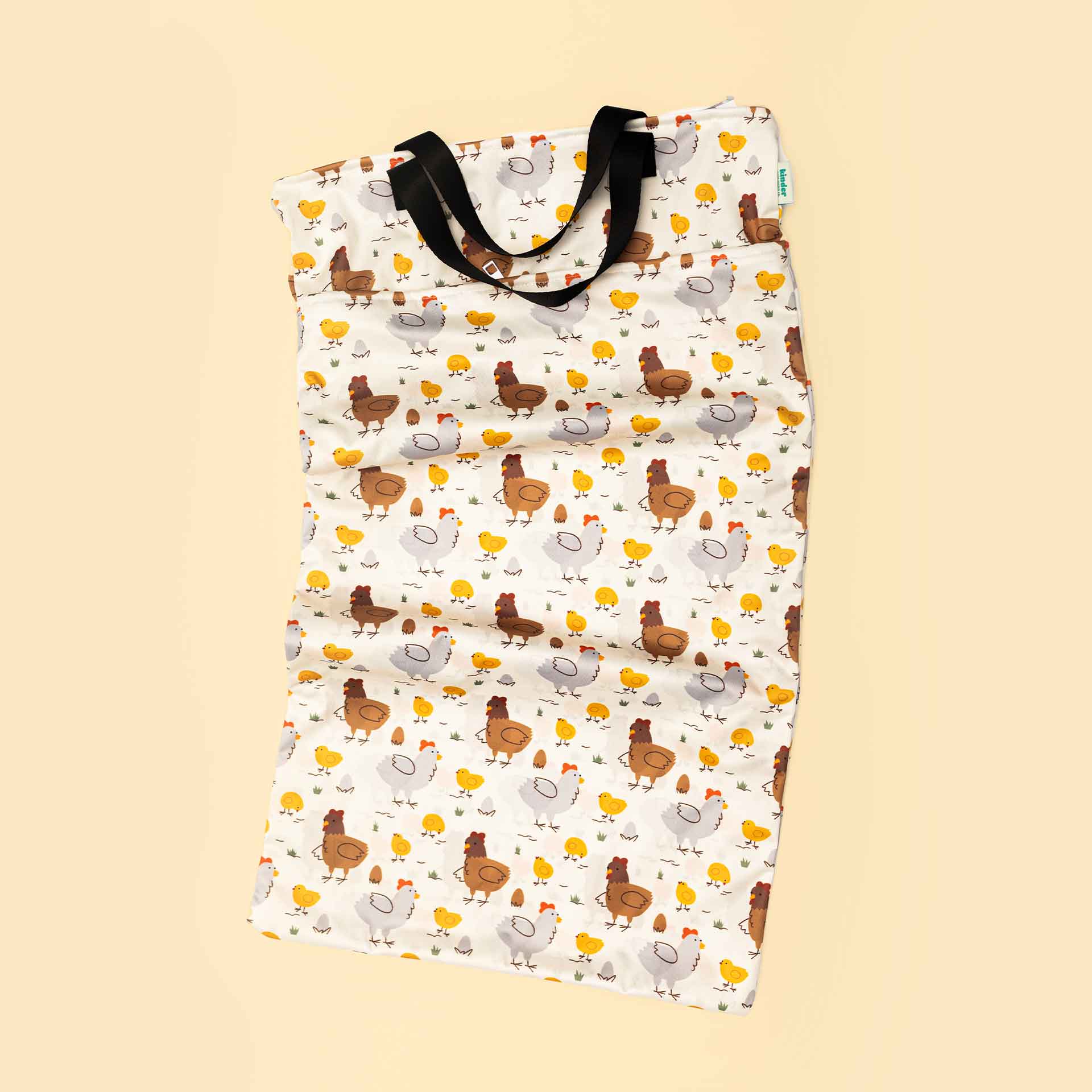 Patterned Large Zipper Hanging Wet Bag, Laundry Bag with Handles
