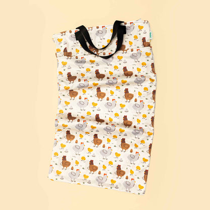 Patterned Large Zipper Hanging Wet Bag, Laundry Bag with Handles