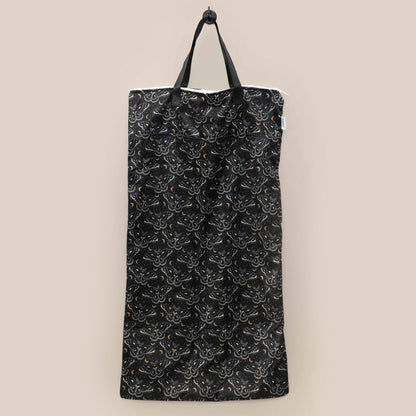 large hanging water resistant wet bag storage bag laundry bag carrying dirty diapers cloth diaper laundry bag zippers byre wilde artist tiffany wisser spoonflower