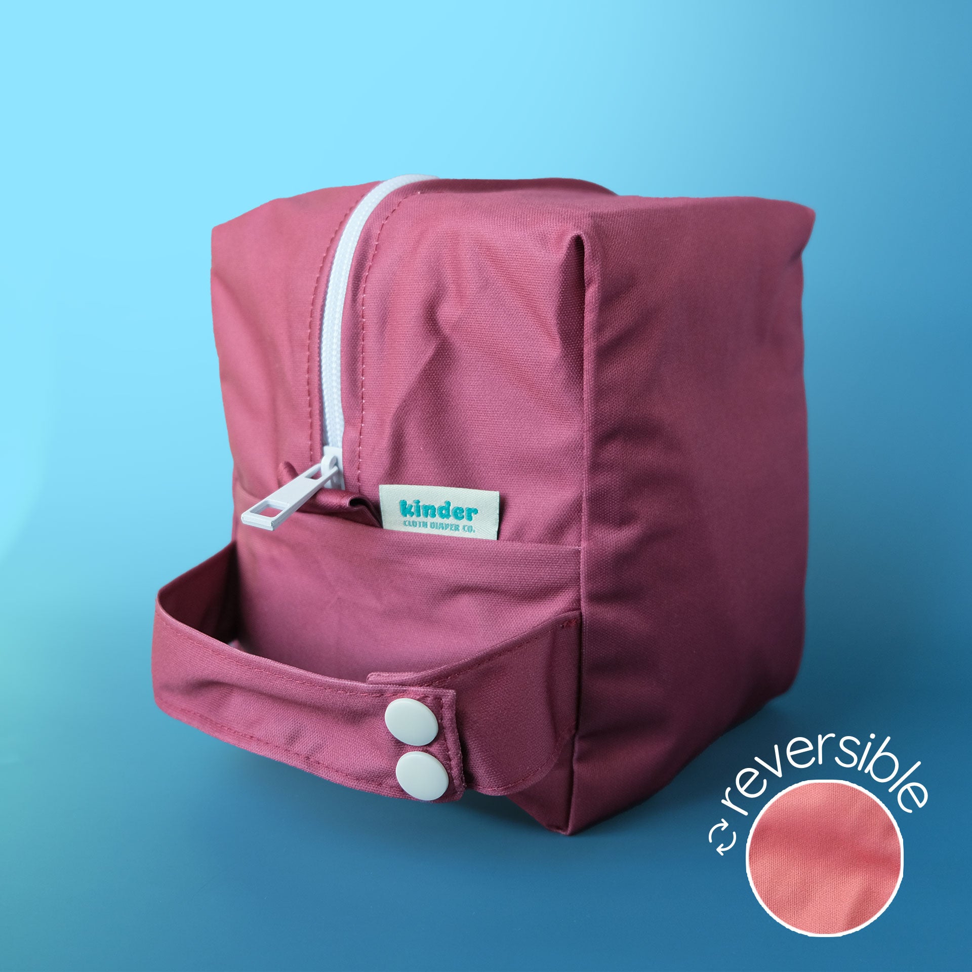 Reversible Mini Storage Travel Cube Diaper Pod with Exterior Storage Pocket