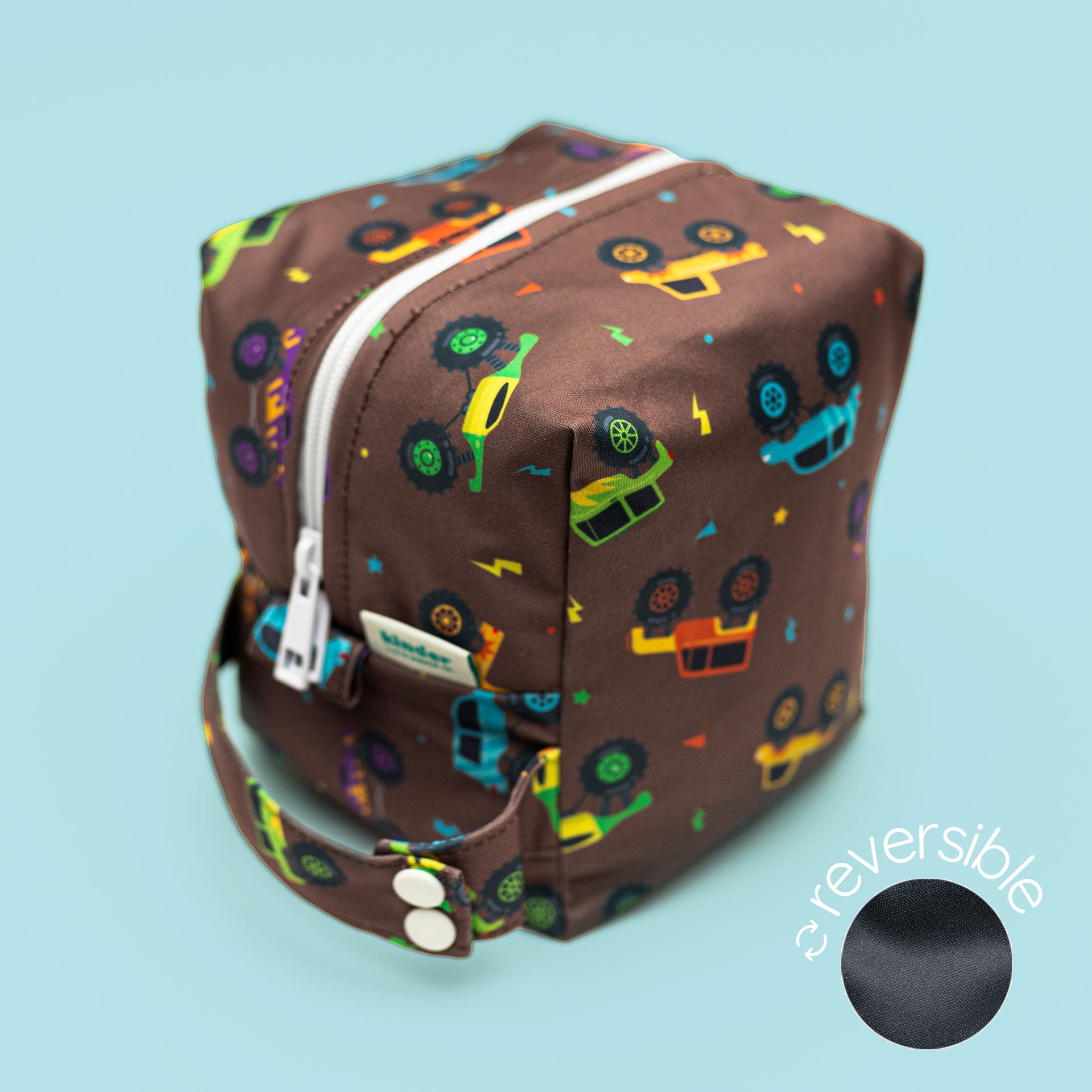 Reversible Mini Storage Travel Cube Diaper Pod with Exterior Storage Pocket
