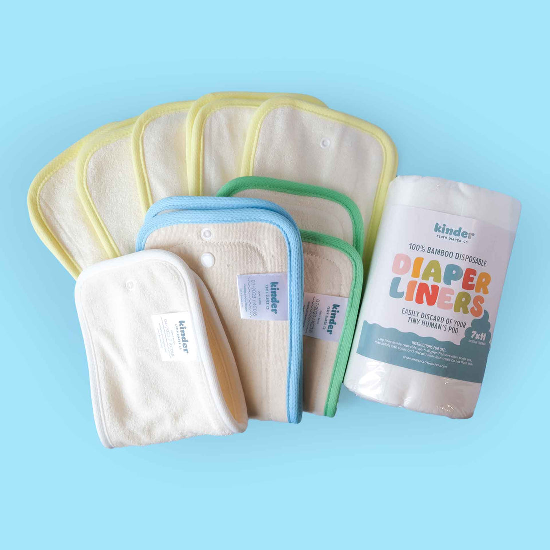 New Parent Starter Bundle: Set of 5 Pocket Cloth Diapers with Athletic Wicking Jersey and More