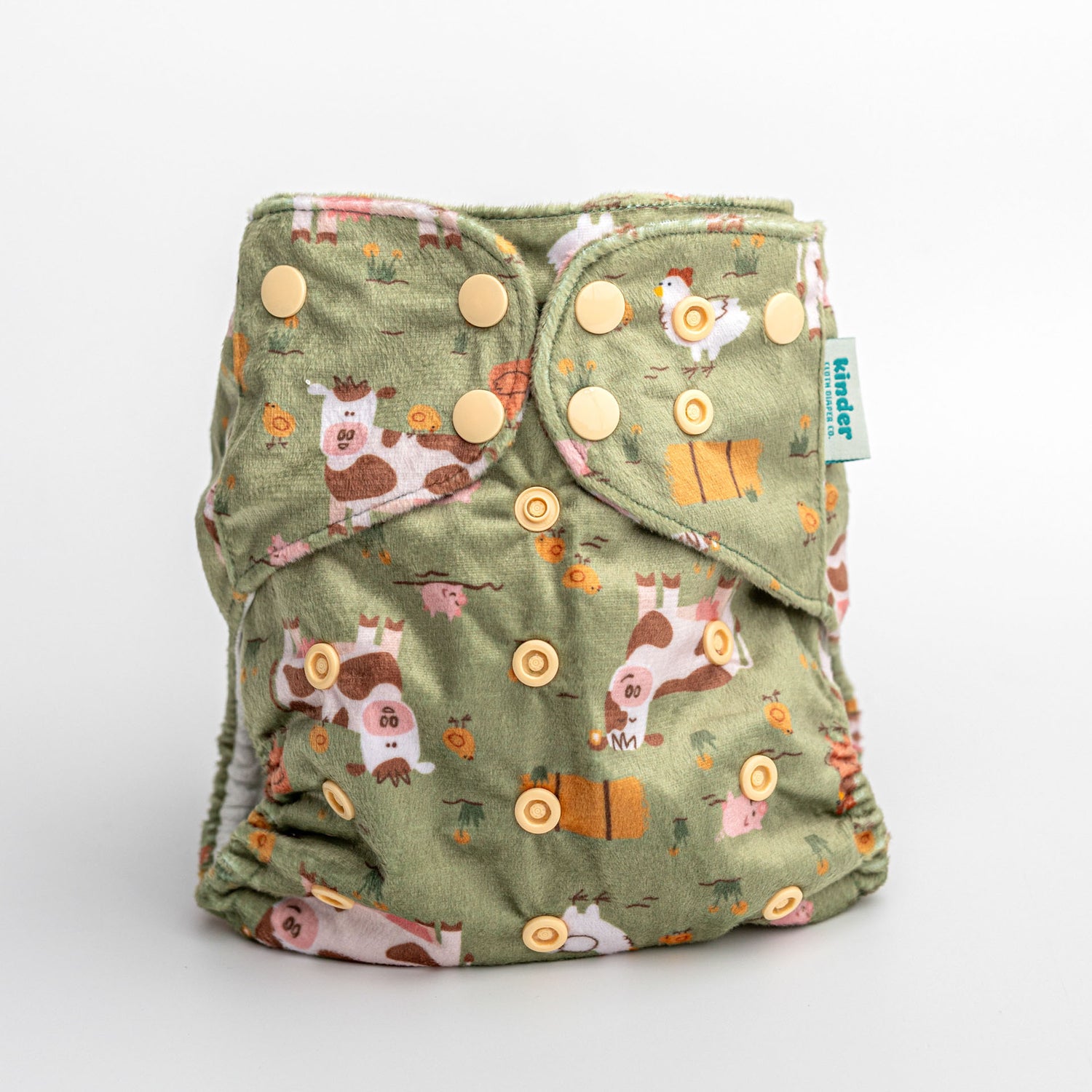 On the Mooove Cow Print Cloth Diaper with Super Soft Minky Fleece Exterior Great for NIghttime Kinder Best Pocket Diapers