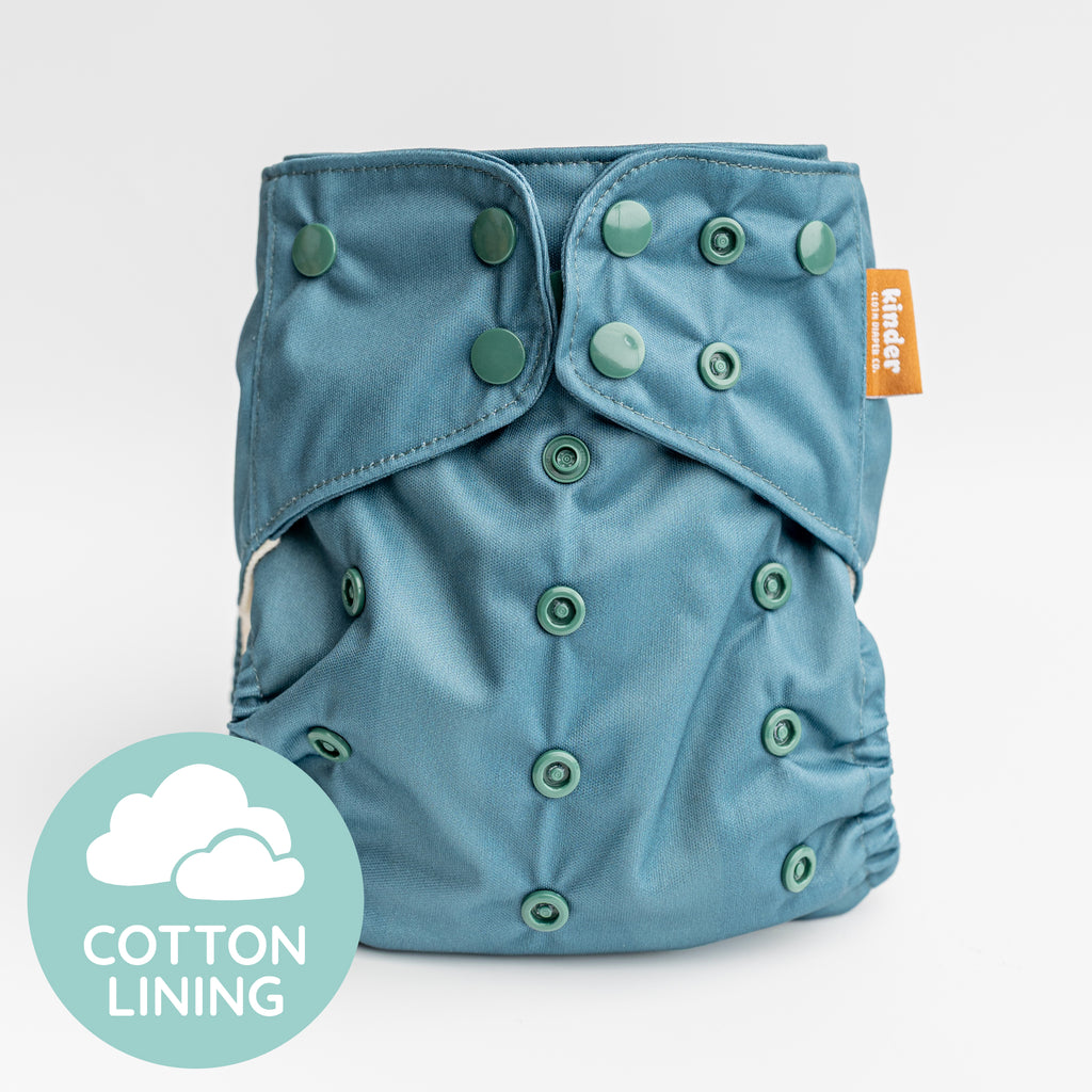 Teal - Essentials Cloud Cotton Pocket Diaper - 100% Cotton Lining - One Size