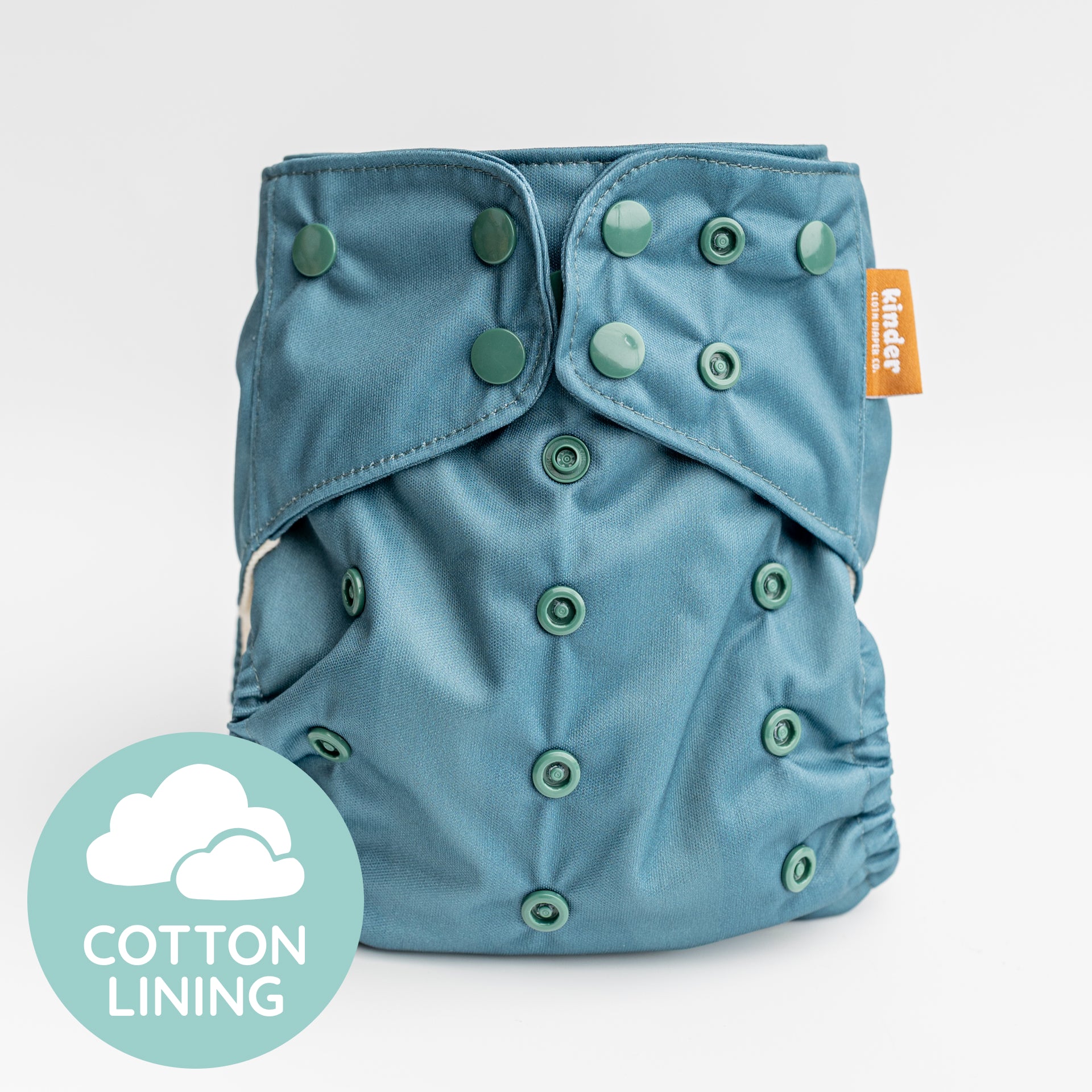 Teal - Essentials Cloud Cotton Pocket Diaper - 100% Cotton Lining - One Size