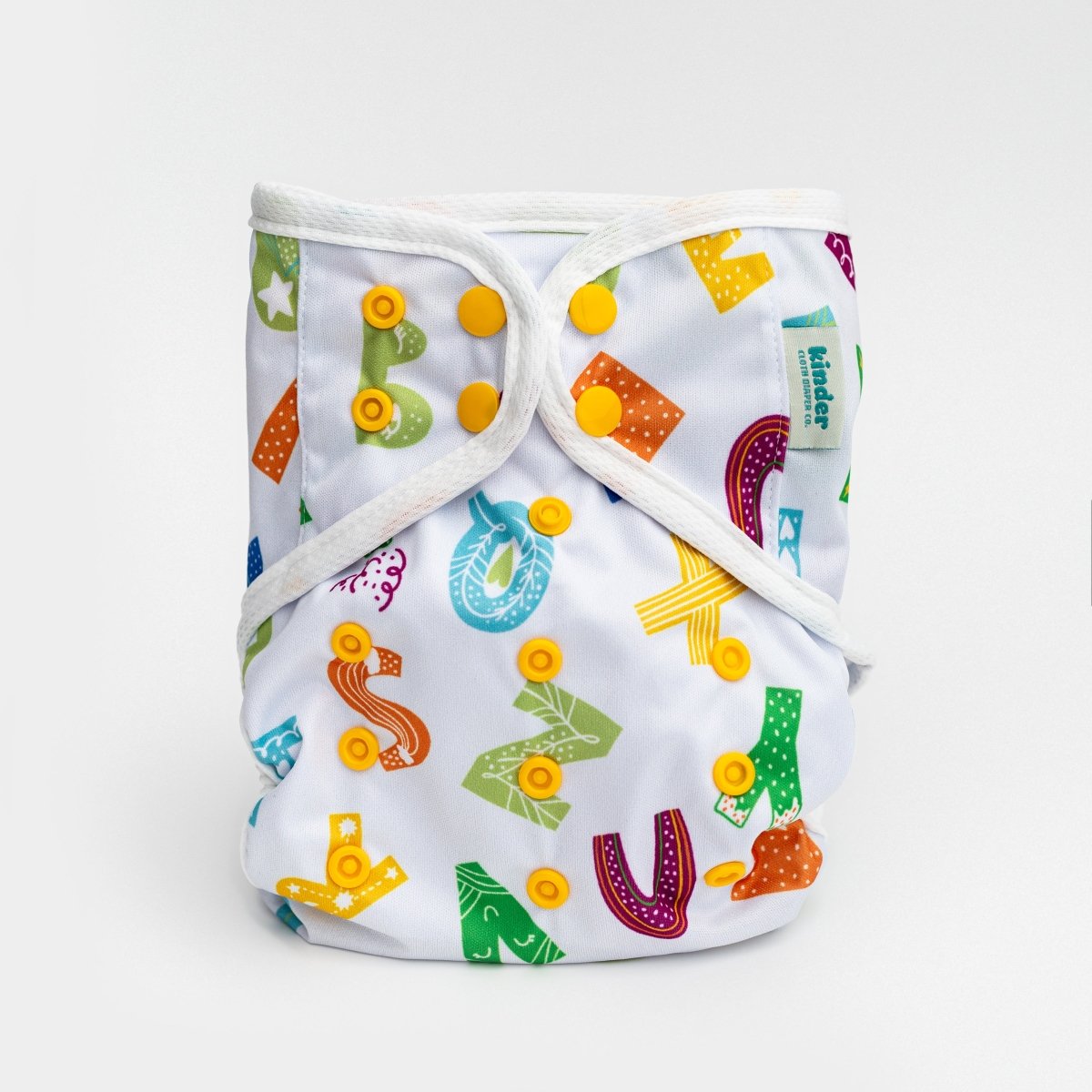 Alphabet Soup - Modern - Cloth - Diapers - Diaper Cover - Kinder Cloth Diaper Co. - Pittsburgh - Based - Small - Business - Woman - Owned