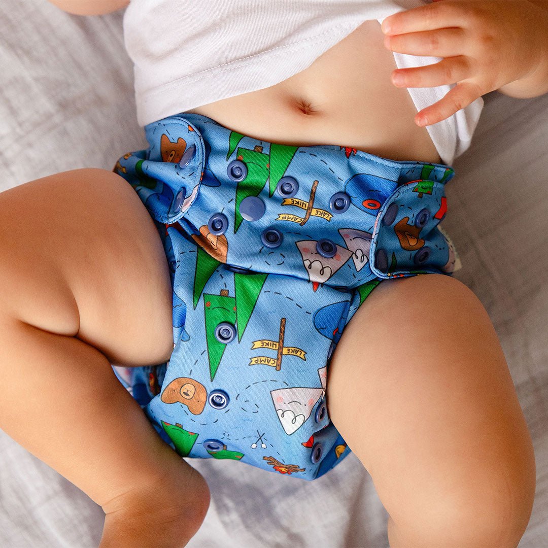 Animals and Insects: Essentials Pocket Cloth Diaper with Athletic Wicking Jersey, Grows with your Baby - Kinder Cloth Diaper Co. - 26 - 03 - 02 - modern reusable cloth diapers and more for birth to potty training - Pittsburgh Based Small Business