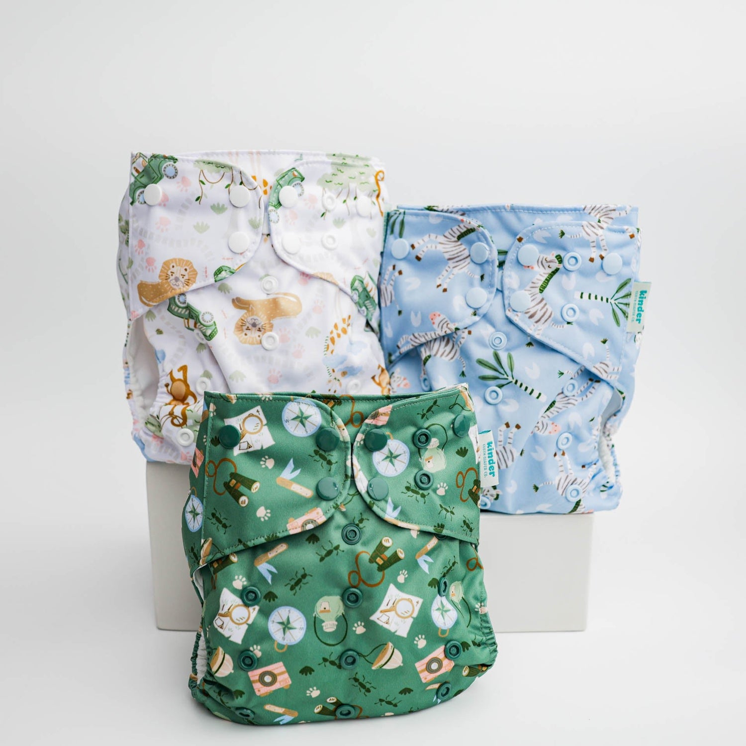 Animals and Insects: Essentials Pocket Cloth Diaper with Athletic Wicking Jersey, Grows with your Baby - Kinder Cloth Diaper Co. - 25 - 03 - 04 - modern reusable cloth diapers and more for birth to potty training - Pittsburgh Based Small Business