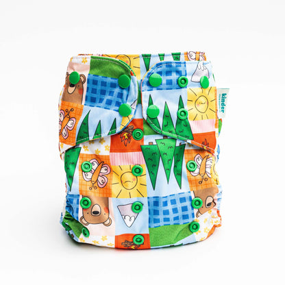 Animals and Insects: Essentials Pocket Cloth Diaper with Athletic Wicking Jersey, Grows with your Baby - Kinder Cloth Diaper Co. - 26 - 03 - 02 - modern reusable cloth diapers and more for birth to potty training - Pittsburgh Based Small Business