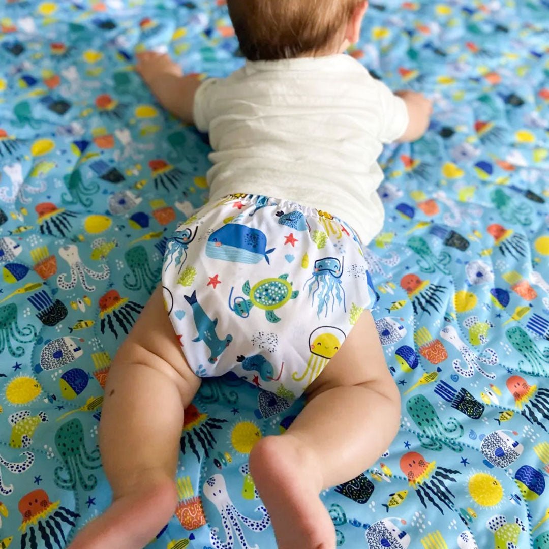 Animals and Insects: Essentials Pocket Cloth Diaper with Athletic Wicking Jersey, Grows with your Baby - Kinder Cloth Diaper Co. - 09 - 06 - 02 - modern reusable cloth diapers and more for birth to potty training - Pittsburgh Based Small Business