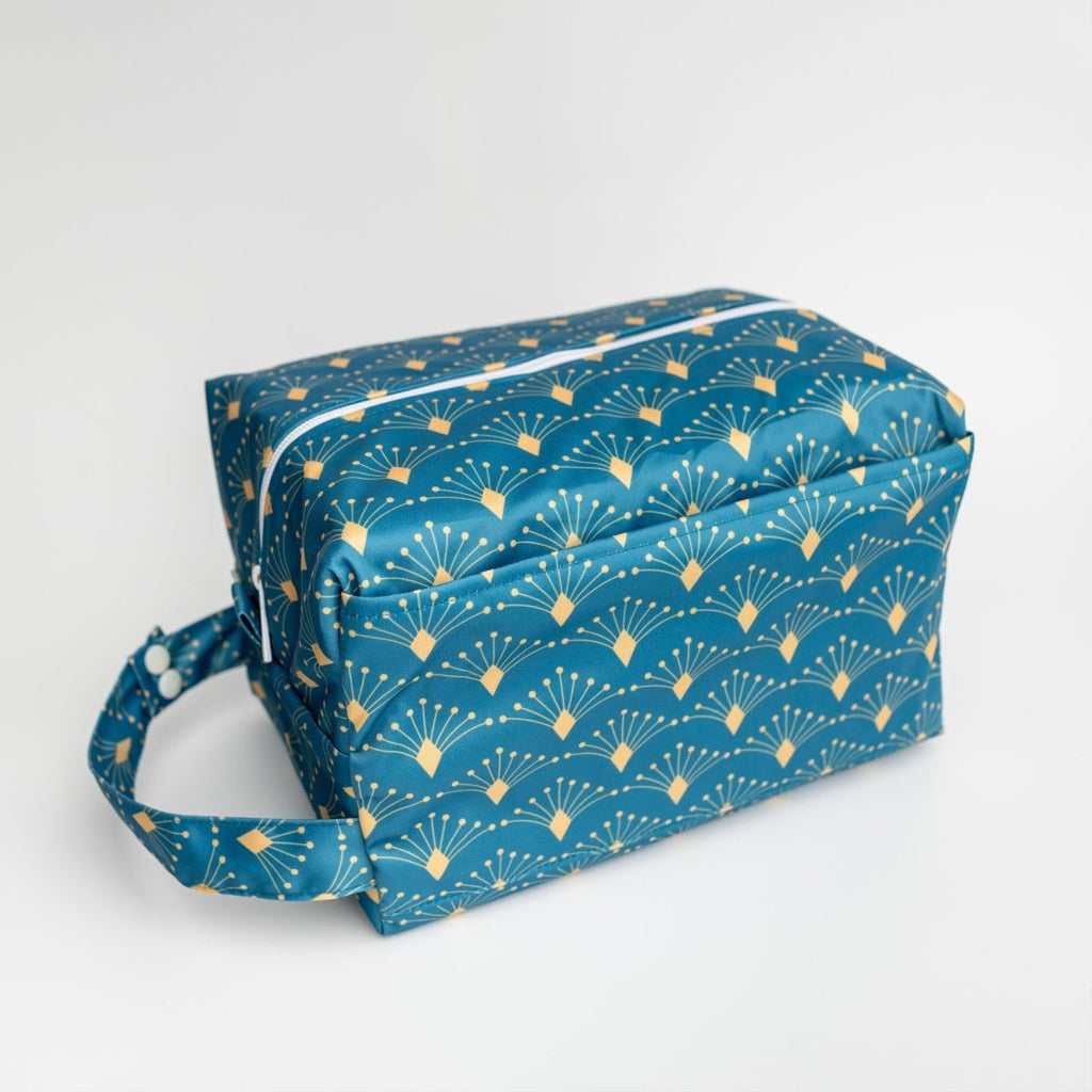 Art Deco - Blue - Modern - Cloth - Diapers - Diaper Pod - Kinder Cloth Diaper Co. - Pittsburgh - Based - Small - Business - Woman - Owned
