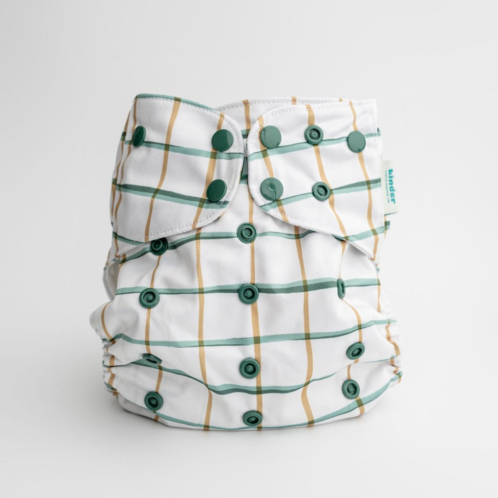 Autumn Plaid - Modern - Cloth - Diapers - Pocket Diaper - Kinder Cloth Diaper Co. - Pittsburgh - Based - Small - Business - Woman - Owned