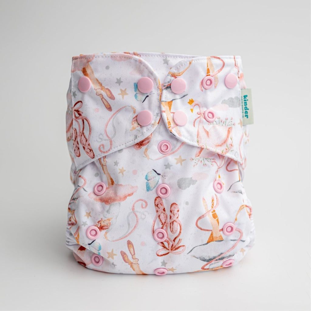 Ballarina Bliss - Modern - Cloth - Diapers - Pocket Diaper - Kinder Cloth Diaper Co. - Pittsburgh - Based - Small - Business - Woman - Owned