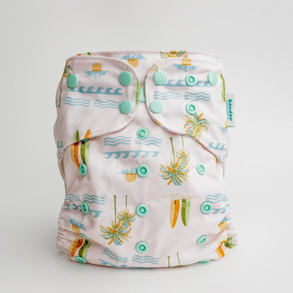 Beach Bum - Modern - Cloth - Diapers - Pocket Diaper - Kinder Cloth Diaper Co. - Pittsburgh - Based - Small - Business - Woman - Owned