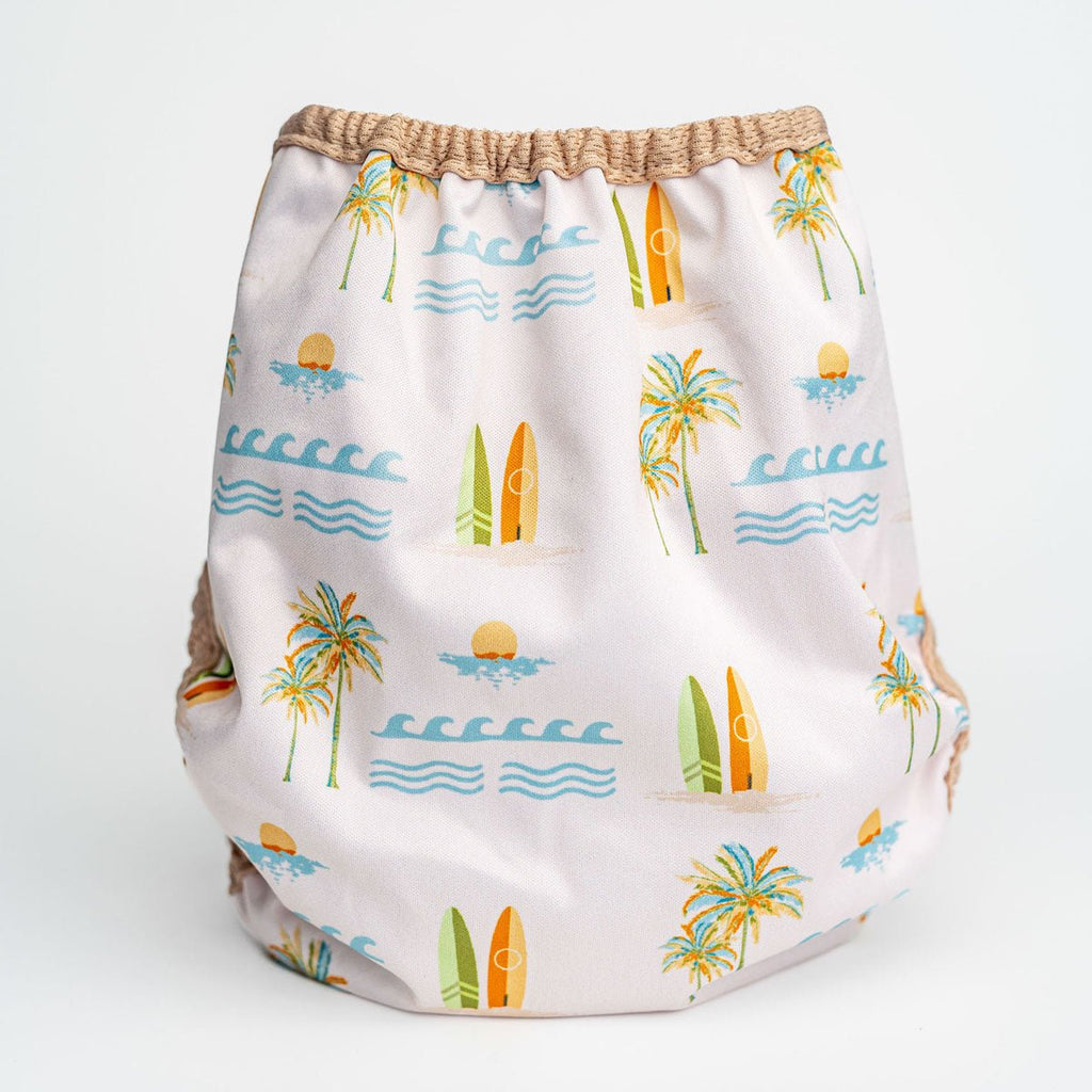 Beach Bum - Modern - Cloth - Diapers - Diaper Cover - Kinder Cloth Diaper Co. - Pittsburgh - Based - Small - Business - Woman - Owned