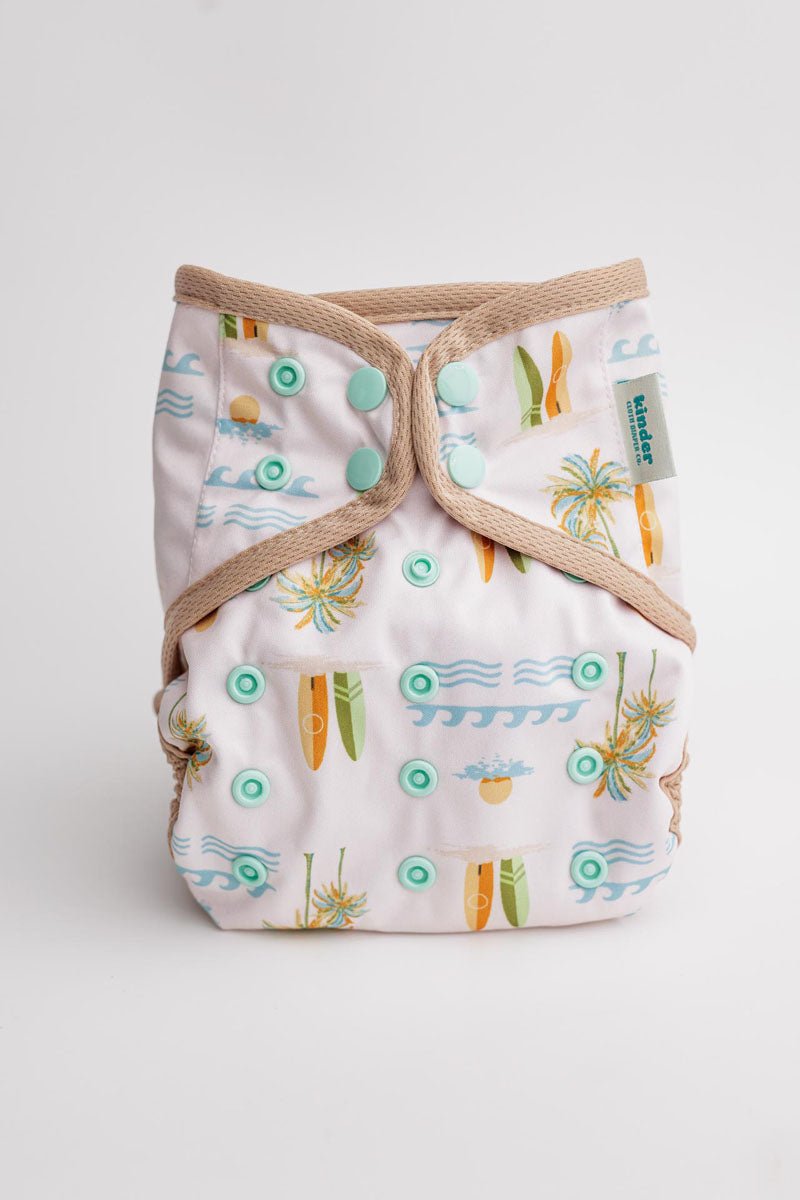 Beach Bum - Modern - Cloth - Diapers - Diaper Cover - Kinder Cloth Diaper Co. - Pittsburgh - Based - Small - Business - Woman - Owned