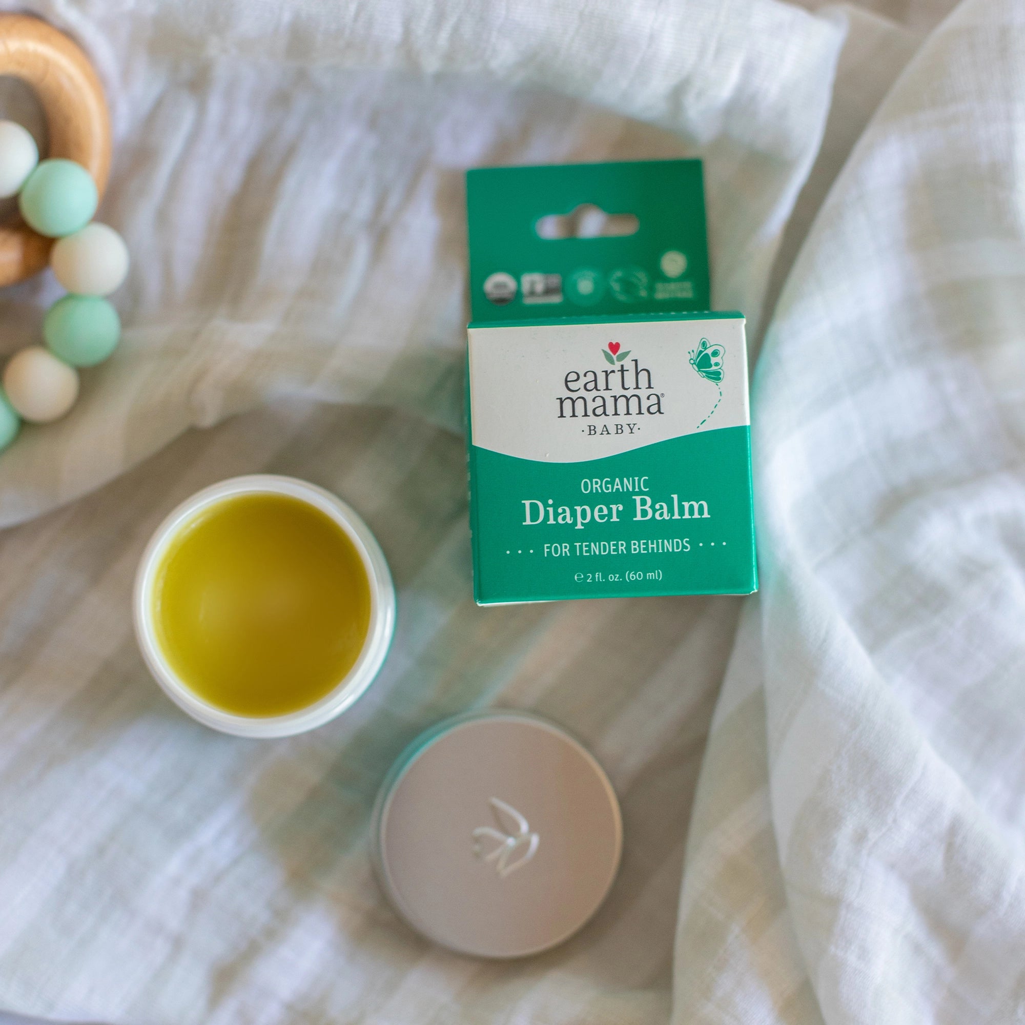 Earth Mama Cloth Diaper Safe Bum Organic Diaper Balm 2 oz Canister