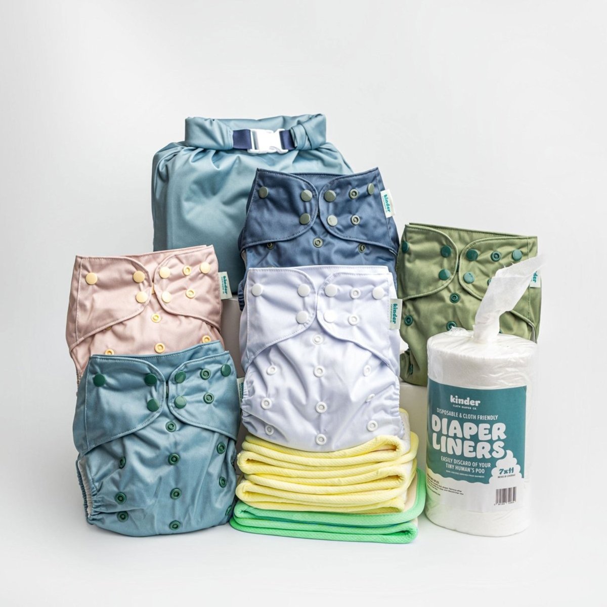-Modern-Cloth-Diapers-New Parent Starter Bundle-Kinder Cloth Diaper Co.-Pittsburgh-Based-Small-Business-Woman-Owned