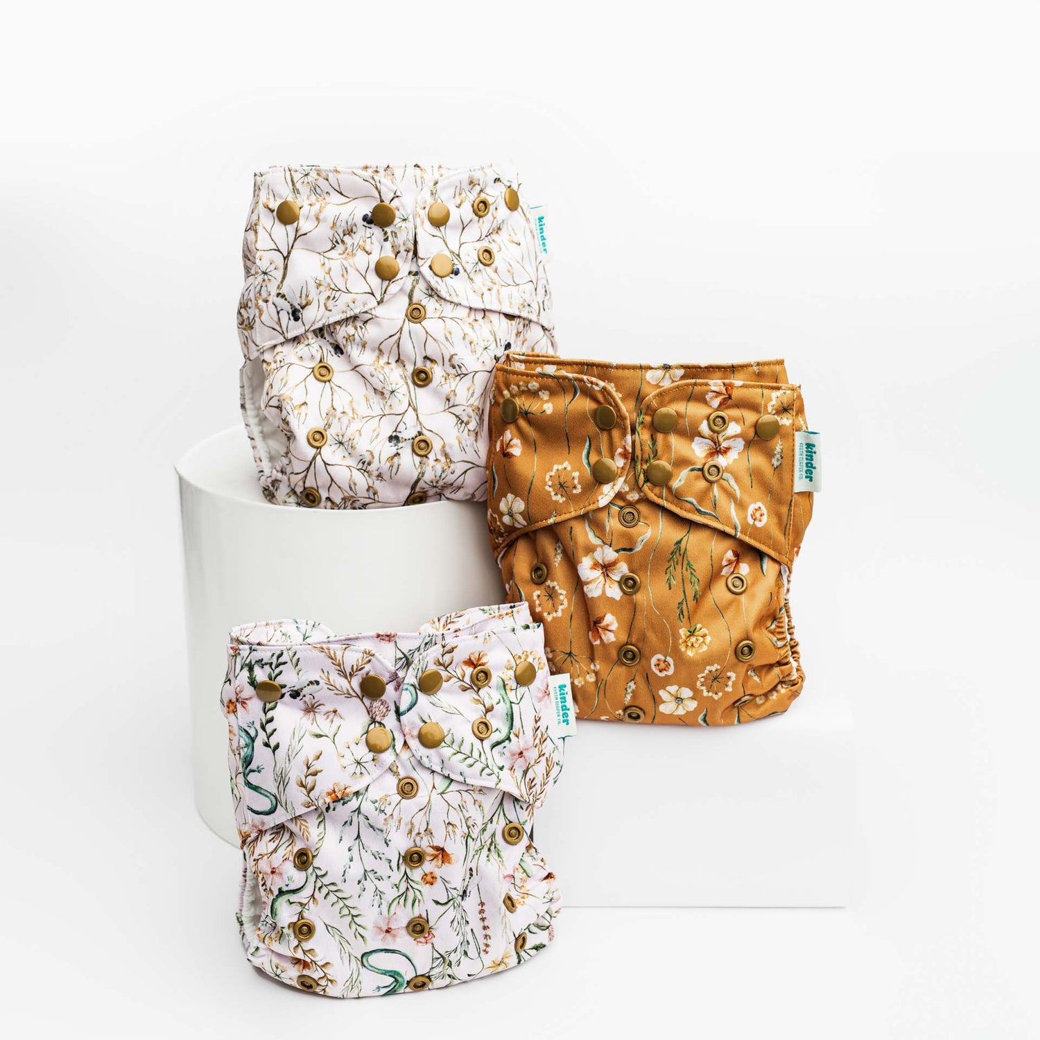 Floral: Essentials Pocket Cloth Diaper with Athletic Wicking Jersey, Grows with your Baby