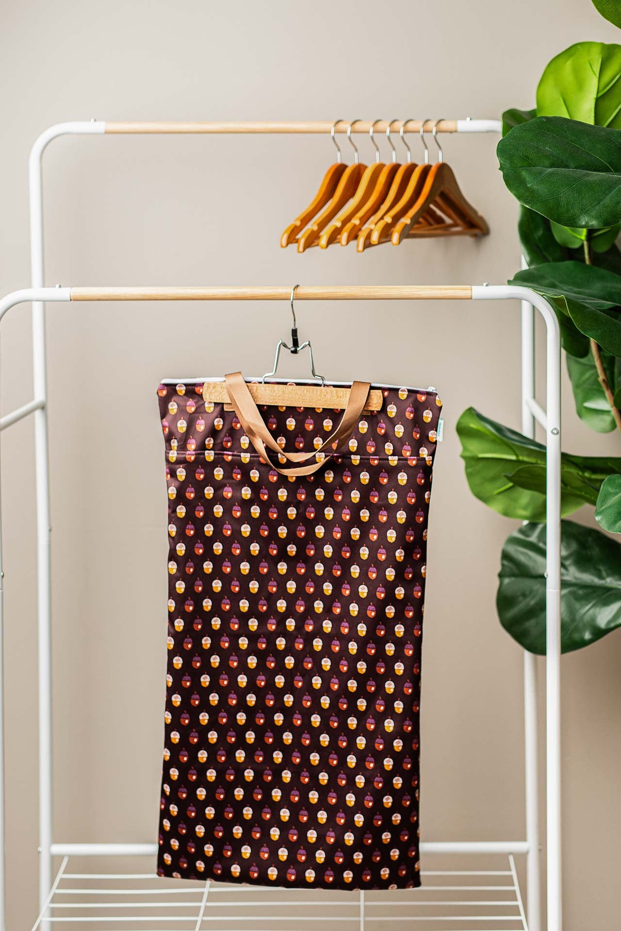 Large Zipper Hanging Wet Bag, Laundry Bag with Handles