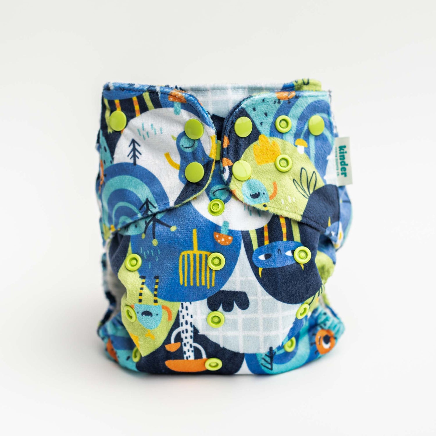 Patterned Lounger Pocket Cloth Diaper — Minky Fleece with Athletic Wicking Jersey