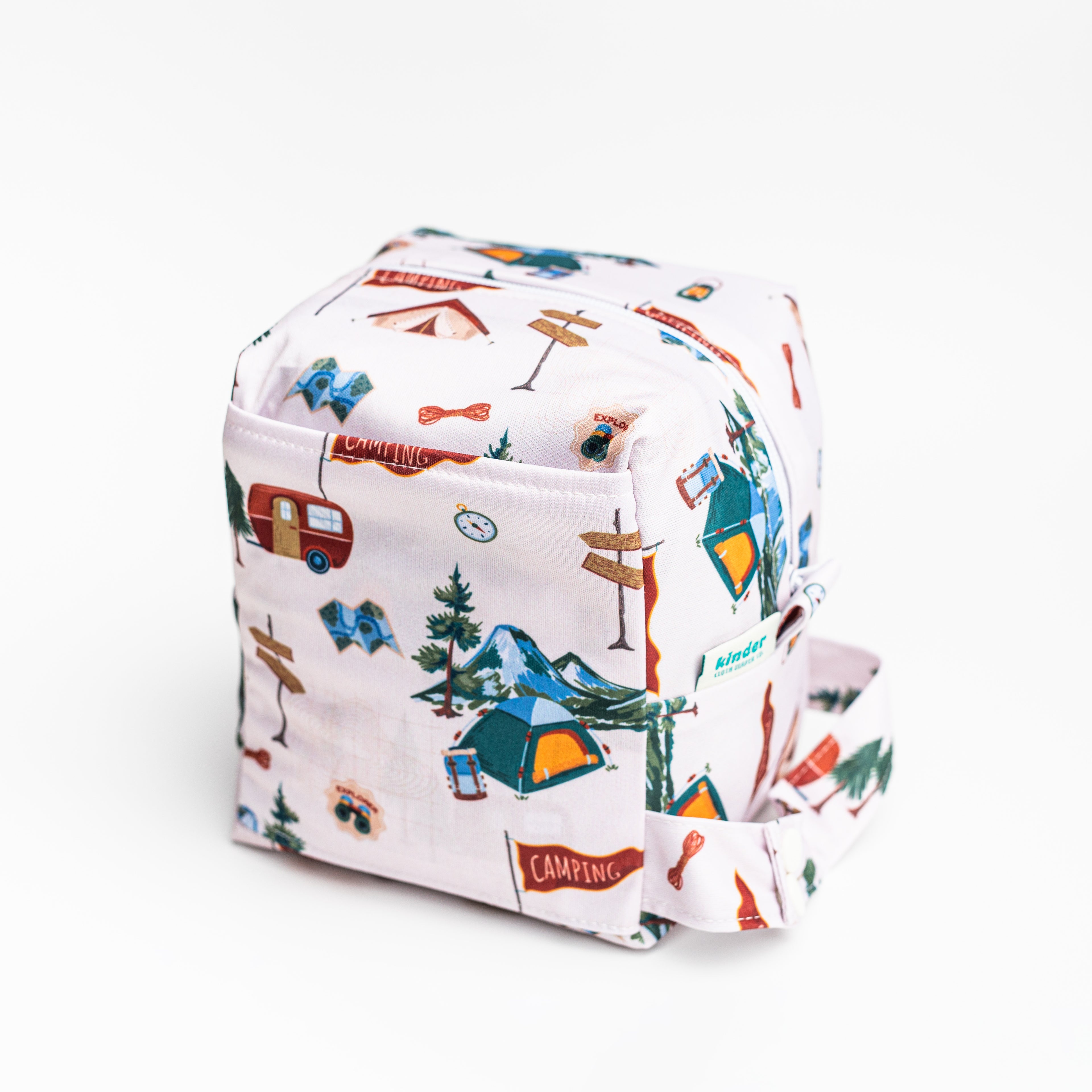 Reversible Mini Storage Travel Cube Diaper Pod with Exterior Storage Pocket