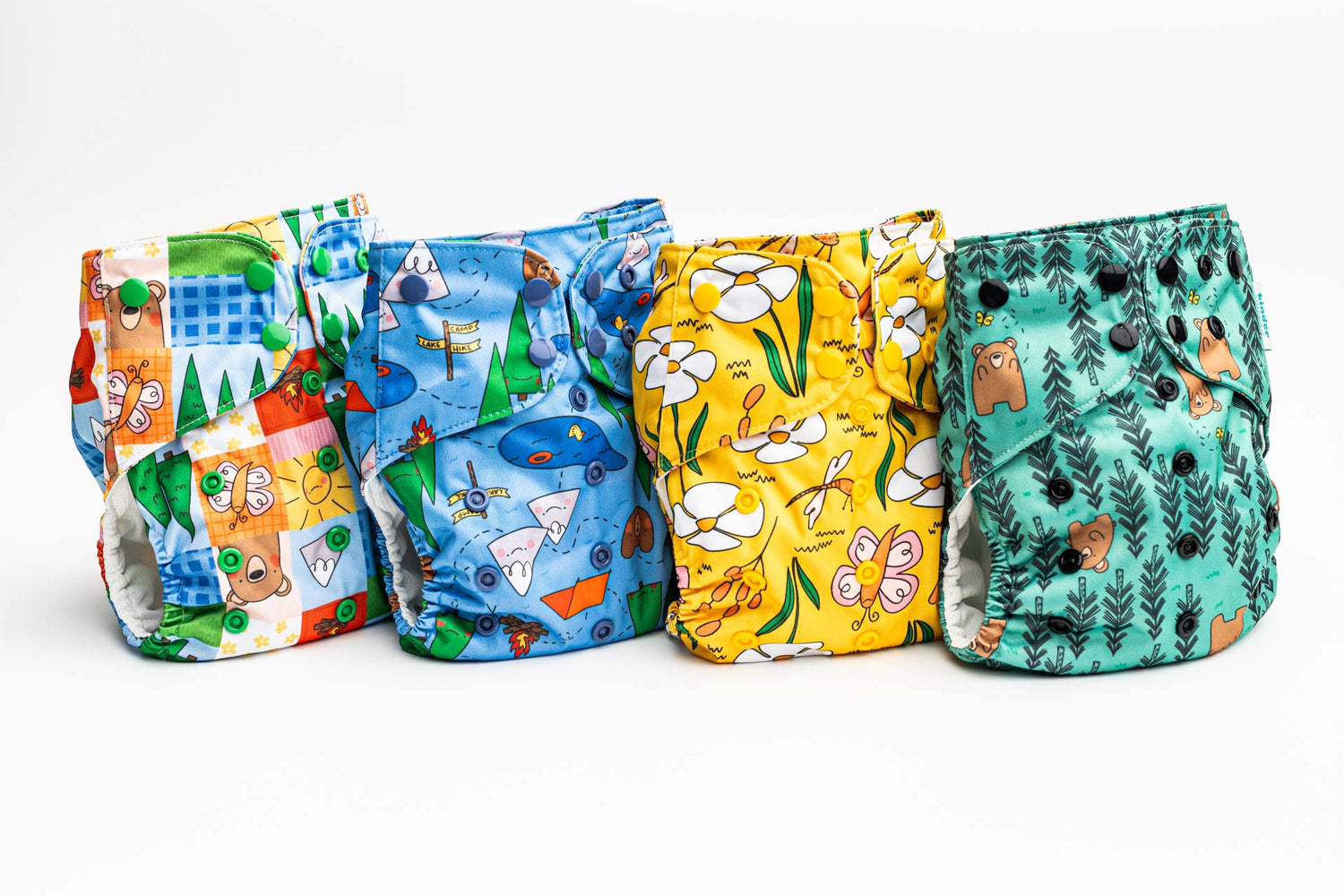 Floral: Essentials Pocket Cloth Diaper with Athletic Wicking Jersey, Grows with your Baby