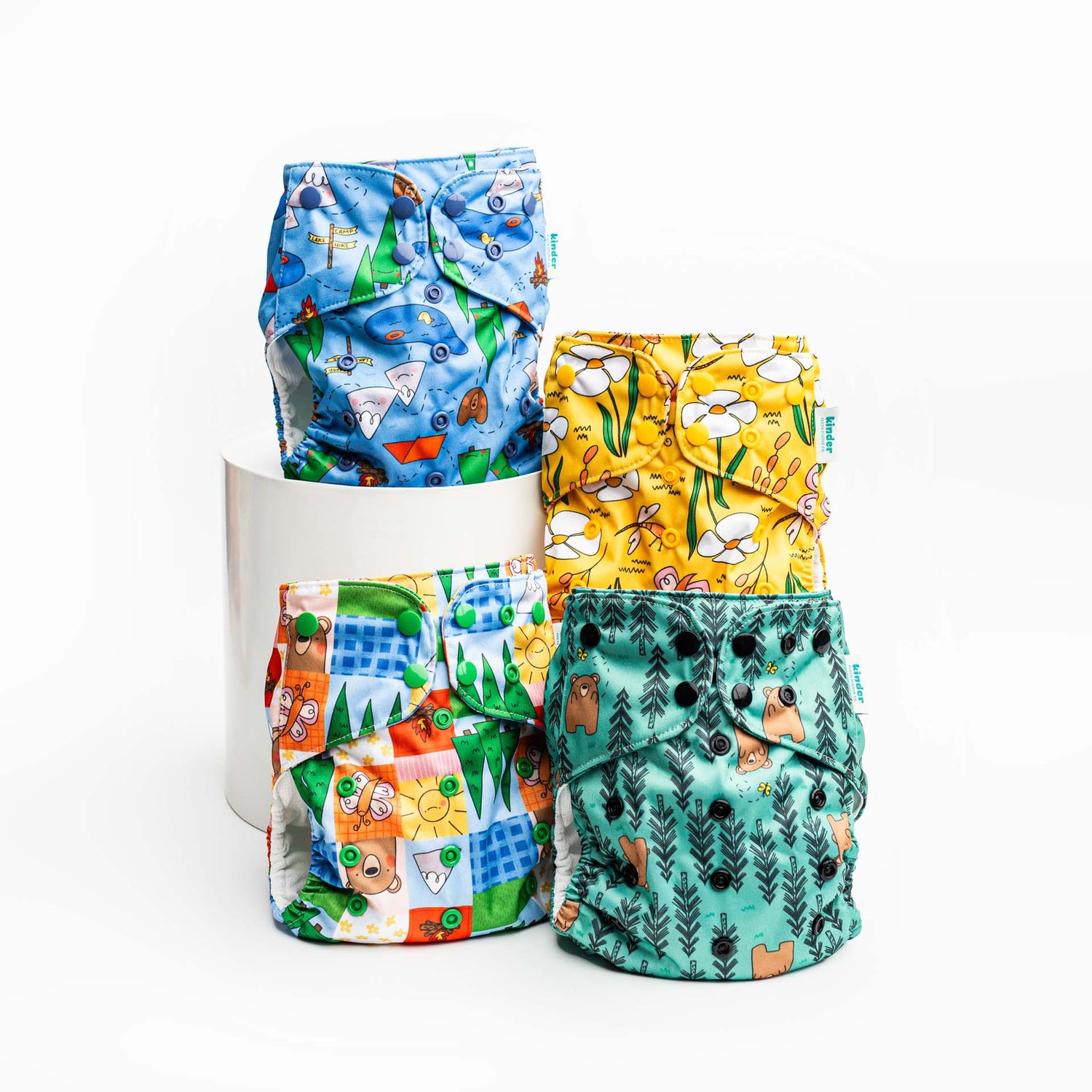 Floral: Essentials Pocket Cloth Diaper with Athletic Wicking Jersey, Grows with your Baby