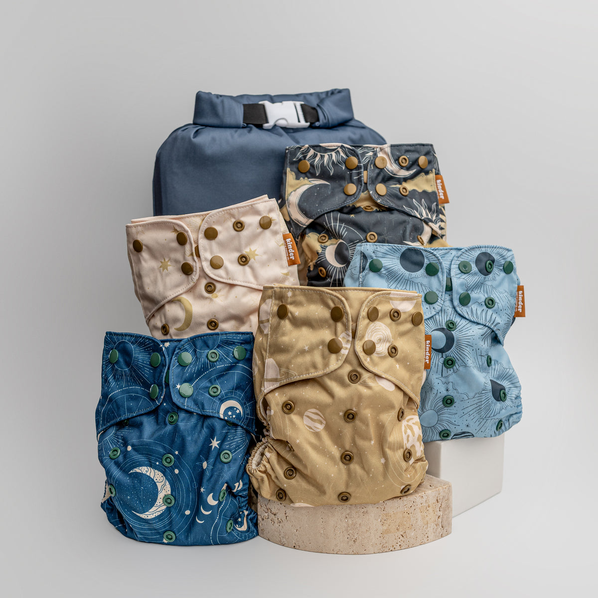 Moonrise - Cloud - Essential Pocket Diaper - 100% Cotton Lining - One Size