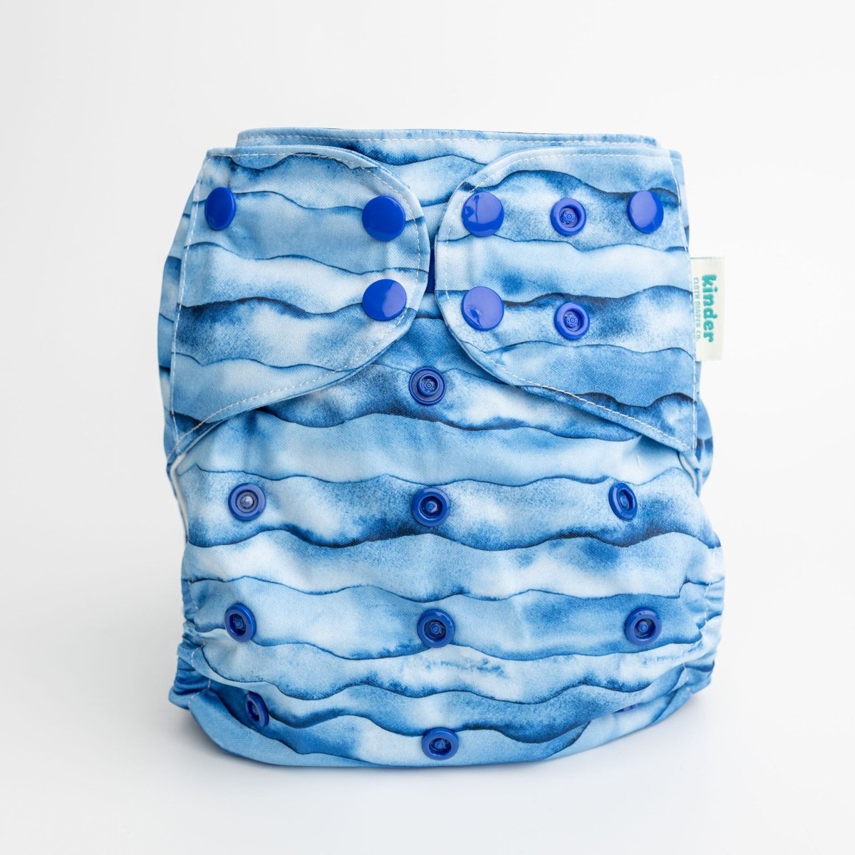Blue Waves - Modern - Cloth - Diapers - Pocket Diaper - Kinder Cloth Diaper Co. - Pittsburgh - Based - Small - Business - Woman - Owned