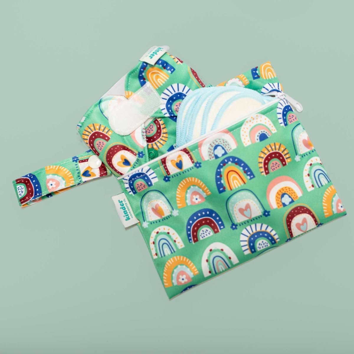 Reusable Doll Toy Diaper Set with 5 Mini Reusable Baby Wipes - Kinder Cloth Diaper Co. - 23 - 04 - 05 - modern reusable cloth diapers and more for birth to potty training - Pittsburgh Based Small Business
