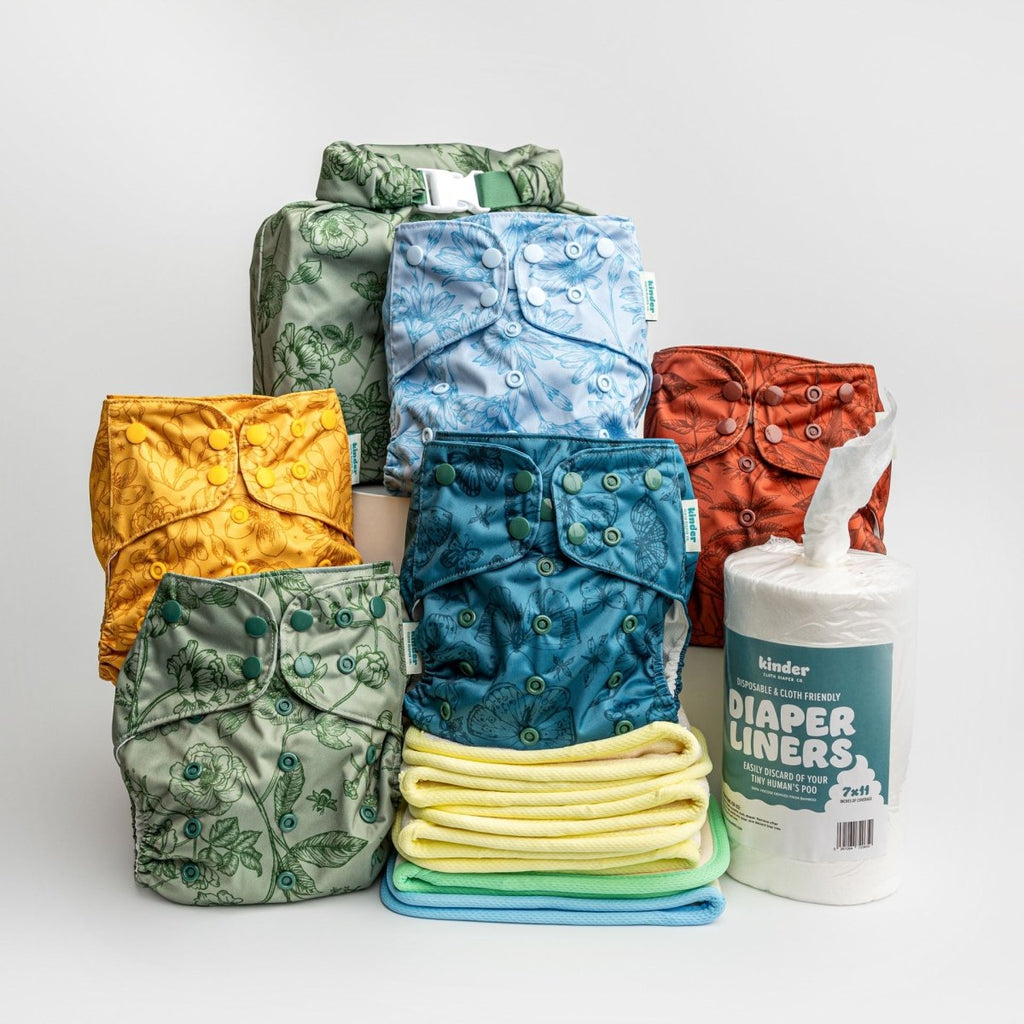 Boho Botanicals - Modern - Cloth - Diapers - New Parent Starter Bundle - Kinder Cloth Diaper Co. - Pittsburgh - Based - Small - Business - Woman - Owned