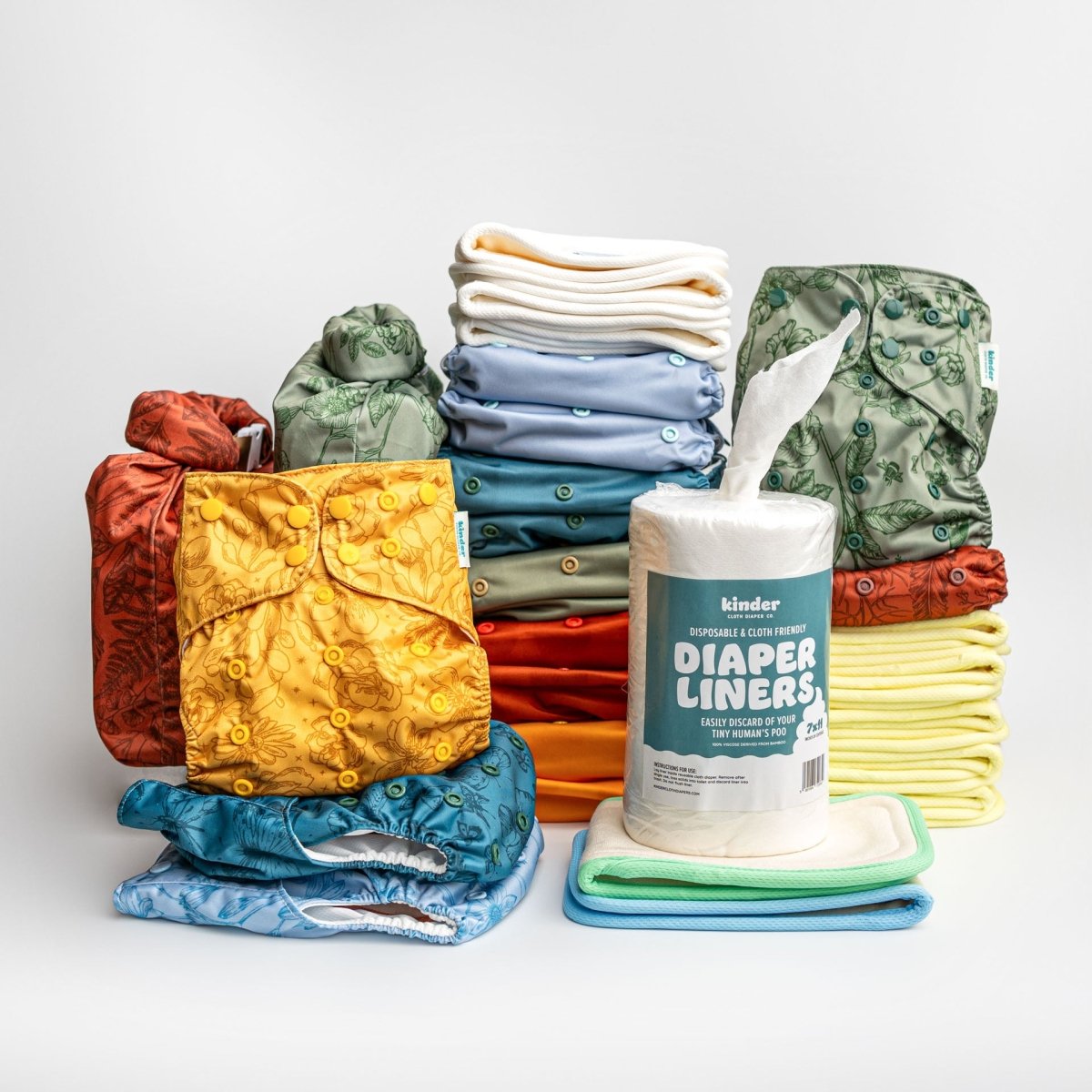 Boho Botanicals - Modern - Cloth - Diapers - New Parent Starter Bundle - Kinder Cloth Diaper Co. - Pittsburgh - Based - Small - Business - Woman - Owned