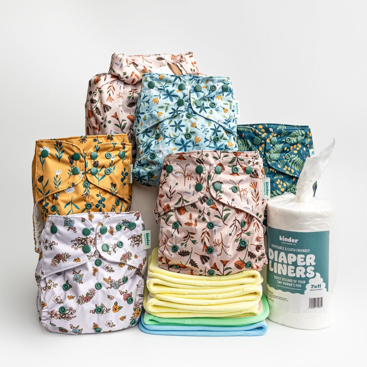 Boho Bouquet - Modern - Cloth - Diapers - New Parent Starter Bundle - Kinder Cloth Diaper Co. - Pittsburgh - Based - Small - Business - Woman - Owned