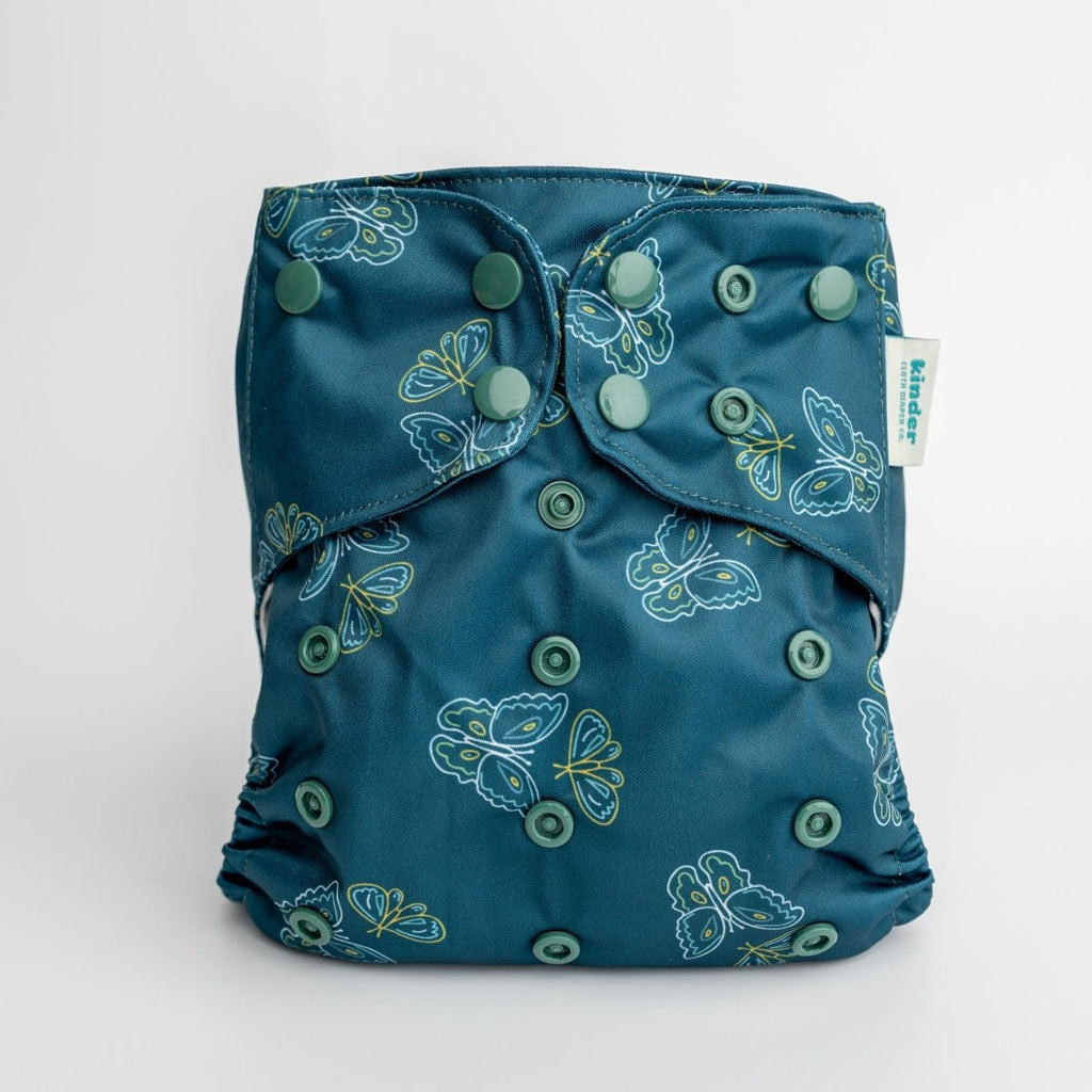 Boho Butterflies - Modern - Cloth - Diapers - Pocket Diaper - Kinder Cloth Diaper Co. - Pittsburgh - Based - Small - Business - Woman - Owned