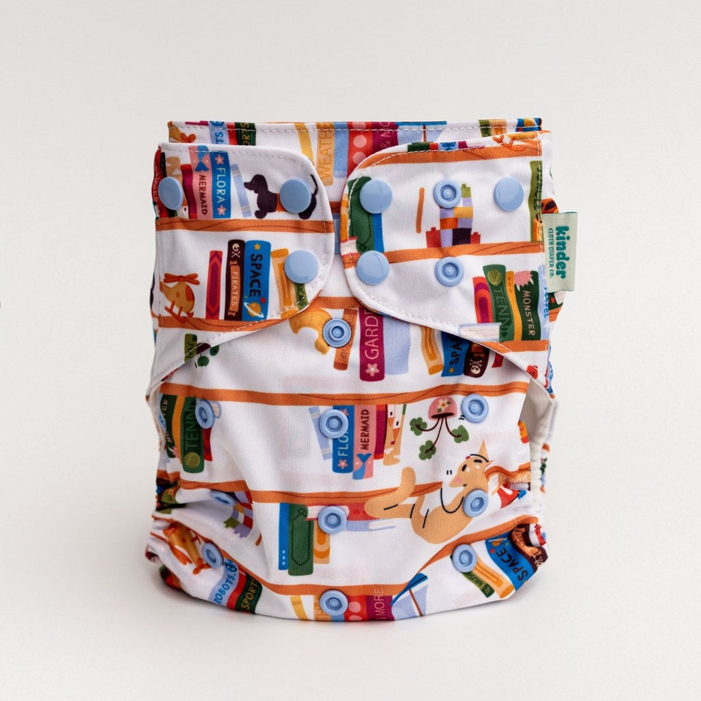 Bookish - Modern - Cloth - Diapers - Pocket Diaper - Kinder Cloth Diaper Co. - Pittsburgh - Based - Small - Business - Woman - Owned