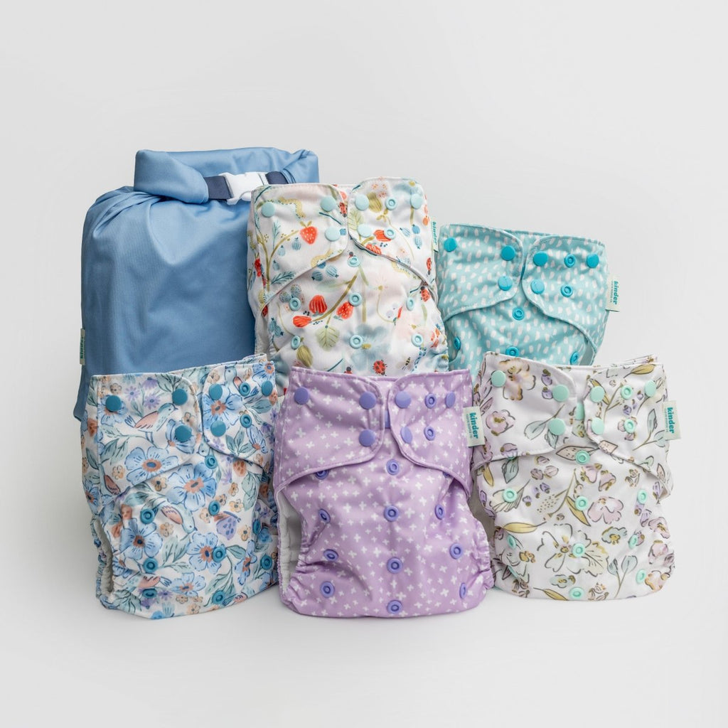 -Modern-Cloth-Diapers-New Parent Starter Bundle-Kinder Cloth Diaper Co.-Pittsburgh-Based-Small-Business-Woman-Owned