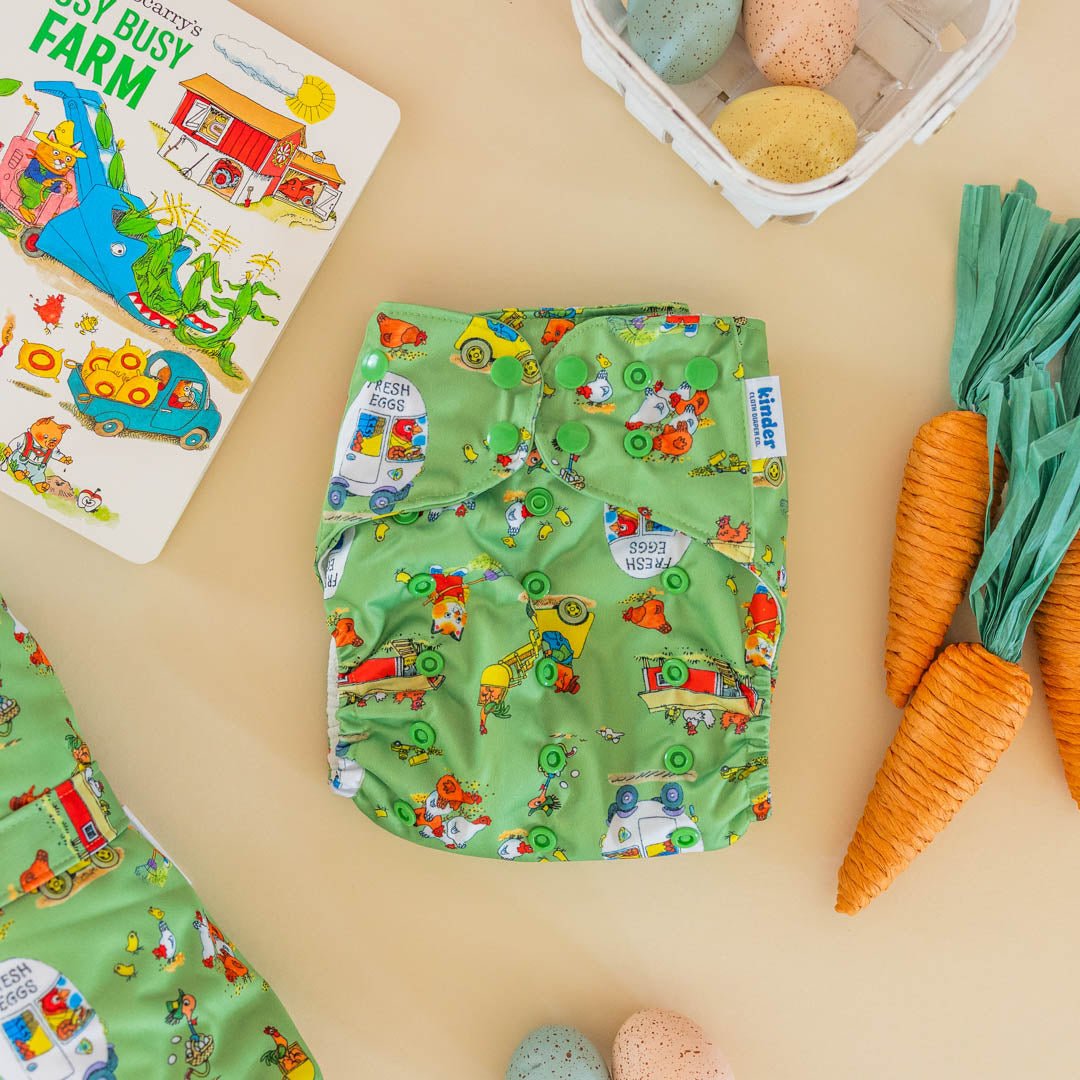 Busy Busy Farm - Modern - Cloth - Diapers - Pocket Diaper - Kinder Cloth Diaper Co. - Pittsburgh - Based - Small - Business - Woman - Owned
