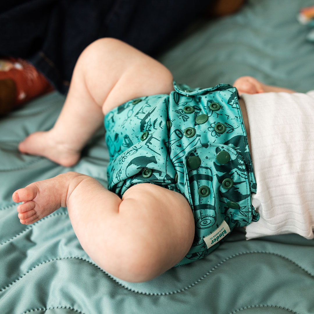 Nature: Essentials Pocket Cloth Diaper with Athletic Wicking Jersey, Grows with your Baby