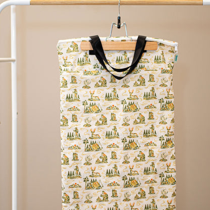 Patterned Large Zipper Hanging Wet Bag, Laundry Bag with Handles