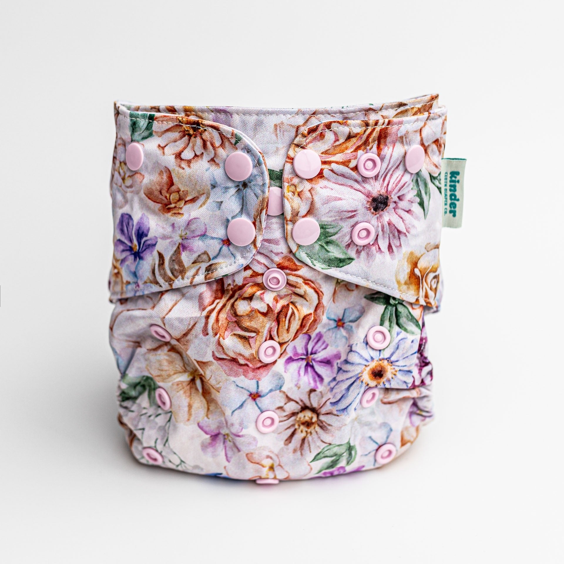 Floral: Essentials Pocket Cloth Diaper with Athletic Wicking Jersey, Grows with your Baby - Kinder Cloth Diaper Co. - 26 - 05 - 03 - modern reusable cloth diapers and more for birth to potty training - Pittsburgh Based Small Business