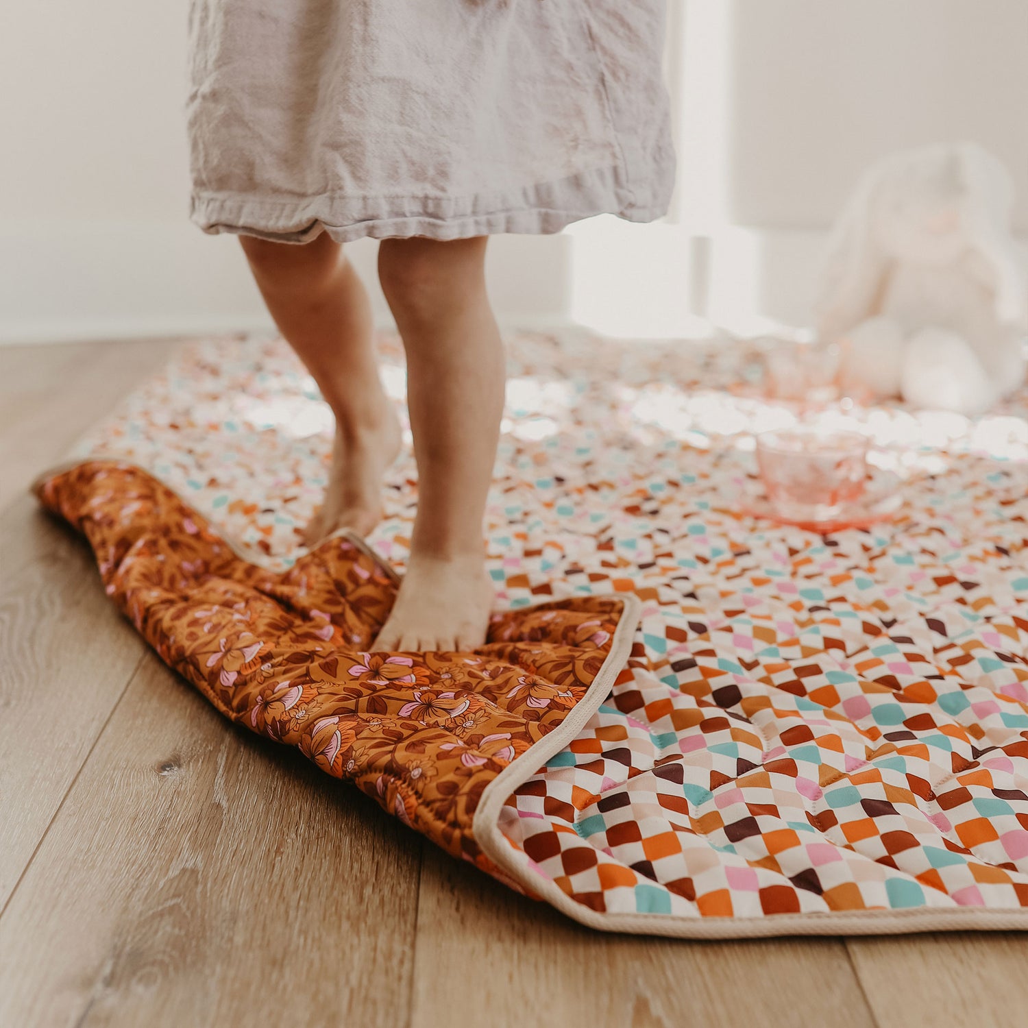 Anywhere Adventure Play Mat, Featuring Quilted Wipeable Machine Washable Fabric