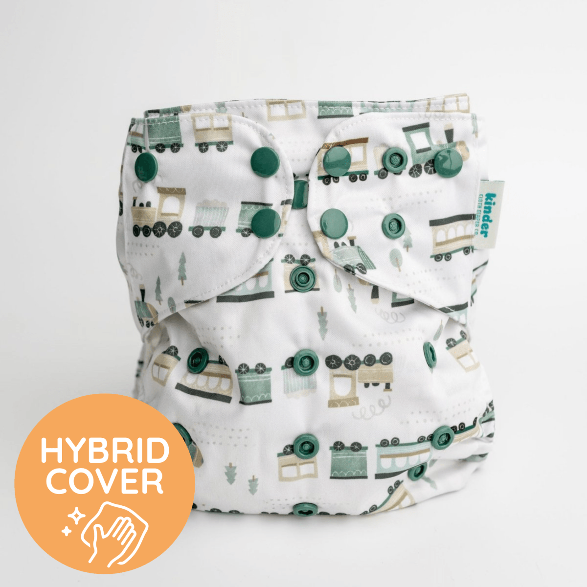 Choo Choo - Modern - Cloth - Diapers - Diaper Cover - Kinder Cloth Diaper Co. - Pittsburgh - Based - Small - Business - Woman - Owned