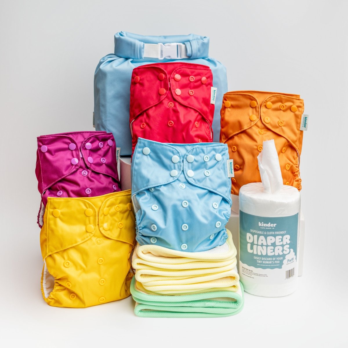 -Modern-Cloth-Diapers-New Parent Starter Bundle-Kinder Cloth Diaper Co.-Pittsburgh-Based-Small-Business-Woman-Owned