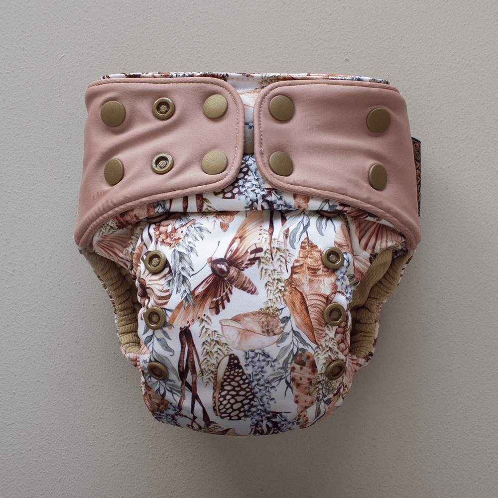 Cove (Peach Wings) - Modern - Cloth - Diapers - Cloth Diaper - Kinder Cloth Diaper Co. - Pittsburgh - Based - Small - Business - Woman - Owned